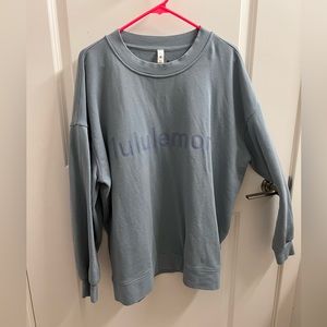 SOLD - NWOT Perfectly Oversized Graphic Crew (Chambray)